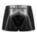 New Womens Pvc Pu Wrap Mini Skirt Skort Wet Look Irregular Hem Shorts Culottes - Black - Uk 12 - Aus 12 - Us 8