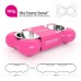 Hing Designs The Bone Bowl With Non Slip Rubber Feet And Dishwasher Safe Removable Stainless Steel Bowls, Pink