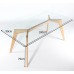 Charles Jacobs Big Dining Table With Solid Wood Oak Legs And Clear Glass Top For 6-8 Seats - Premium Quality Chelsea Range Furniture