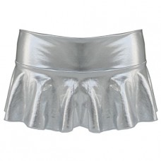Tiaobug Womens Pantent Leather Pleated Mini Skirt With Inside Panties Clubwear Silver One Size