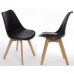 Charles Jacobs Dining/office Chair X2 (pair) In Black With Solid Wood Oak Legs, New Cushioned Contemporary Design For Extra Comfort, Modern Lounge Furniture