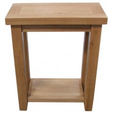 Kettle Interiors Wood Headingley Oak Telephone Table With Lacquer Finish, Brown