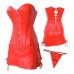 Red Faux Leather Corset & Separate Skirt (uk Size 24)