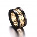 Yc Top Fashion Personalize Stainless Steel Gold Plated Men Ring Size T 1/2 Uk