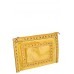 Studded Zipped Pvc Clutch Bag Yellow