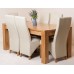 Kuba Solid Oak 180 X 90 X 78 Cm Dining Room Kitchen Table & 6 Lola Leather Chairs