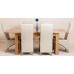 Seattle Solid Oak 180 Cm - 210 Cm Extending Dining Table & 6 Ivory Lola Leather Chairs