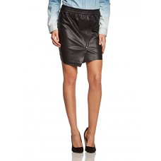 Vero Moda Women's Casey Butter Nw Short Pu Skirt Skirt, Black (black), Size 12 (manufacturer Size: Medium)