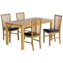 Mountrose  Buckingham Solid Oak Fixed 1.1 M Table And 4 Solid Oak Chairs