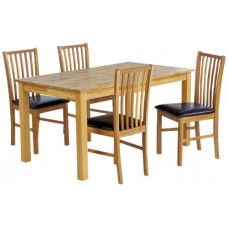 Mountrose  Buckingham Solid Oak Fixed 1.1 M Table And 4 Solid Oak Chairs