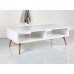 Modern Scandinavian White Retro Home Furniture Range With Solid Oak Legs, Sideboard, Tv Stand, Coffee Tables And Dining Furniture (two Hole Tv Stand/table)