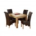 1home Solid Oak Dining Table Dining Room Furniture Extending Extend 120cm To 165cm (table With 4 Chairs)