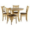 Grosvenor Dining Set - D 100cm Round Table - 4 Dining Chairs - Natural Oak Finish