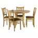 Grosvenor Dining Set - D 100cm Round Table - 4 Dining Chairs - Natural Oak Finish