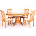 Hgg Extending Dining Table And 4 Chairs - Dining Table And 4 Chairs - Round Extending Dining Table - 4 Seater Dining Set - Colour Light Oak