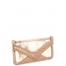 Studded Pvc Envelope Clutch Bag Apricot