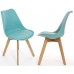 Charles Jacobs Dining/office Chair X2 (pair) In Light Blue With Solid Wood Oak Legs, New Cushioned Contemporary Design For Extra Comfort, Modern Lounge Furniture