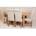 Hampton Solid Oak (120 - 160 Cm) Extending Dining Table & 6 Ivory Washington Chairs