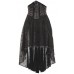 Dark Star Dress, Pvc Bodice Attached Cobweb Lace Skirt, Ds/dr/5333 (black, Ml/uk 14 16 18*)