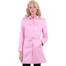 Long Button Front Coat With Tiepink Uk 10 - Eu 38