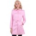 Long Button Front Coat With Tiepink Uk 10 - Eu 38