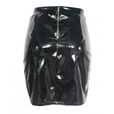 New Womens Celeb Inspired Faux Leather Bodycon Pencil Mini Skirt Pvc Look Skirt (size 8, Black)
