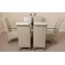 Valencia Oak Small 160cm X 90cm Glass Dining Table With 4 Or 6 Montana Leather Chairs (available In 4 Colours) (6, Ivory)