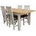 Aspen Painted Oak Sage / Grey Extending Dining Table And 4 Chairs / Dining Table Set