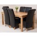 Aspen Solid Oak 150 Cm Dining Table With 6 Black Montana Chairs