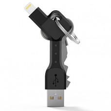Gadget Juice Chargekey Lightning To Usb 8 Pin Charge & Sync Cable Keyring Keychain For Iphone 6 6s Se 5s 5c 5 Ipad Air 2 Pro Ipad Mini 2 3 4 - Black
