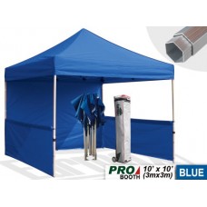 Eurmax Professional 3 X 3m Pop Up Gazebo, Aluminum Frame Trade Show Marquee Commercial Event Tent With Sides With Wheeled Carry Bag Bonus 4 Pcs Weighted Bags (blue)