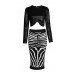 Ladies Kim Kardashian Wet Look Crop Top And Zebra Print Tube Pencil Skirt Set Uk 12 Kim Zebra Pvc Top And Skirt