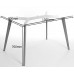 Charles Jacobs 1.2m Dining Table With Solid Wood Oak Legs And Clear Glass Top For 4-6 Seats - Premium Quality