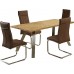 Centurion Supports Caspian Italian-styled Solid Oak Dining Table With Brown Leather High-back Dining Chairs (dining Table With 4-dining Chairs)