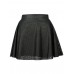 (inf) Womens Black Pvc Wetlook Ladies Perforated Airtex Short Skater Mini Skirt 8-14 | Blk - Wetlook Airtex Skater Skirt | 14