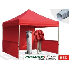 Eurmax Premium 3 X 3mtr Pop Up Gazebo, Trade Show Marquee, Aluminum Foot Legs, Commercial Event Tent With Sides, And Wheeled Carry Bag (red)