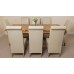 Seattle Solid Oak (180 Cm - 210 Cm) Extending Dining Table & 8 Ivory Montana Chairs