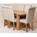 Hampton Solid Oak (120 - 160 Cm) Extending Dining Table & 6 Ivory Washington Chairs