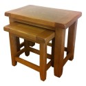 Kettle Interiors Wood Hardwick Oak Nest Of Tables With Lacquer Finish, Brown