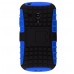 Magic Global Gadgets - New Blue Heavy Duty Armour Triple Defender Tough Shockproof With Stand Hard Case Cover For Samsung Galaxy S3 Mini I8190 With Screen Guard & Stylus