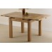 Dorset Solid Oak Extending Dining Table 3ft X 3ft + 4 Brown Scroll Back Leather Chairs