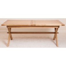 Vermont Solid Oak 200 Cm - 240 Cm Extending Dining Table With 6 Burgundy Montana Leather Chairs