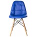 2x Replica Charles Eames Dining/office Chair (pair) With Wooden Legs, New Cushioned Design For Extra Comfort, Modern Lounge Furniture (blue)