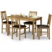 Coxmoor Solid Oak Wood Rectangular Dining Table With 4 Padded Chairs