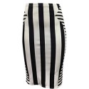 Womens Celeb Shiny Pvc Wetlook Bodycon Pencil Midi Party Skirtwomens Midi Skirt Bodycon Stretch Celeb Khloe Kardashian Stripe Monochrome Party