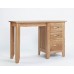 Sherwood Oak Pedestal Dressing Table With 3 Drawers - Luxury Stylish Ready Made Bedroom Desks, Living Room, Home Office Study, Dining Room, Library, Fully Assembled High Quality Modern Solid Oak Furniture, Chamfered Edges Hard Wearing Long Lasting Constru
