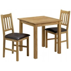 Julian Bowen Coxmoor Square Dining Table Set With 2 Chairs, Light Oak