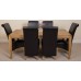 Bevel Solid Oak 180 Dining Room Table With 6 Or 8 Montana Leather Chairs *available With 6 Or 8 Chairs In 4 Colours* (6, Black)