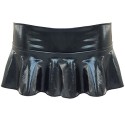 Tiaobug Womens Pantent Leather Pleated Mini Skirt With Inside Panties Clubwear Black One Size