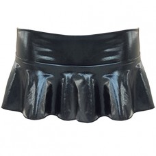 Tiaobug Womens Pantent Leather Pleated Mini Skirt With Inside Panties Clubwear Black One Size